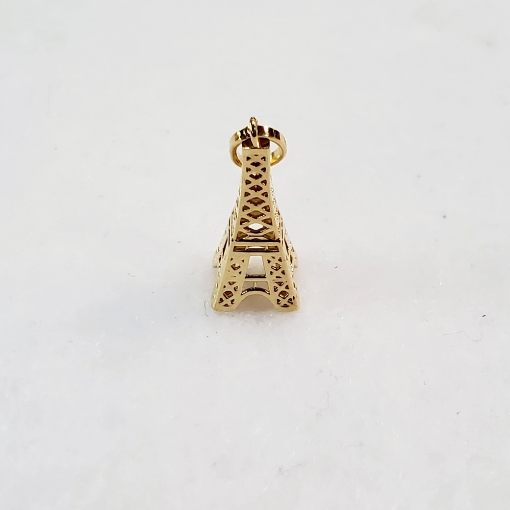 Authentic Real 18k Solid Yellow Gold Eiffel Tower Pendant